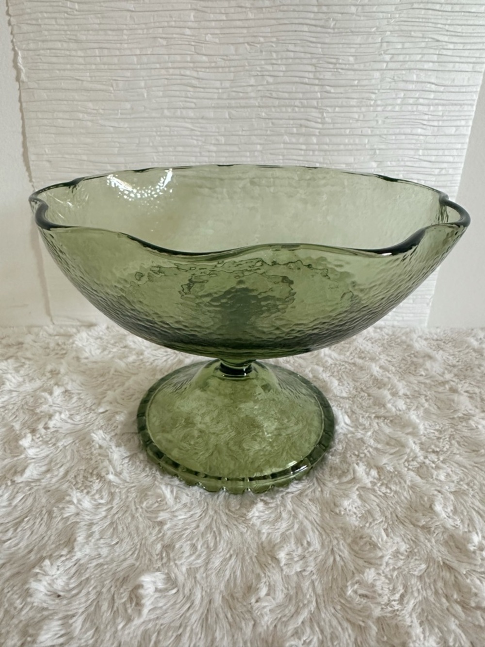 Vintage Hazel Atlas Pepplestone Pedestal Compote Candy Dish